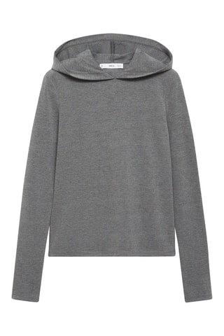 T-shirt manches longues capuche - Gris