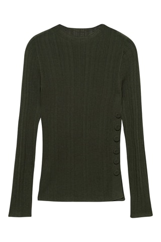 T-shirt semi-transparent boutons - Vert foncé