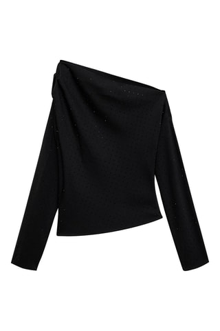 Blouse asymétrique à paillettes - Noir