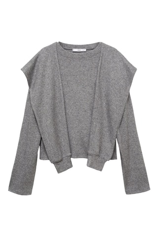Sweat-shirt manches décoratives - Gris