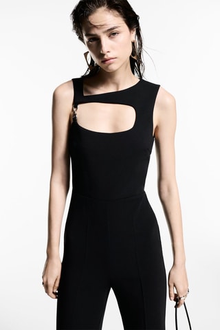 Combinaison ouverture détail métallique - Noir