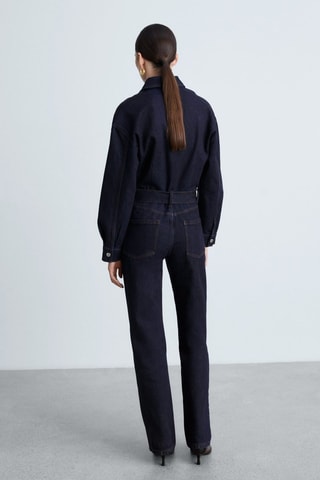 Combinaison en jean ceinture rinse wash - Bleu