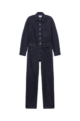 Combinaison en jean ceinture rinse wash - Bleu