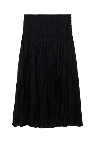 Jupe midi froncée - Noir