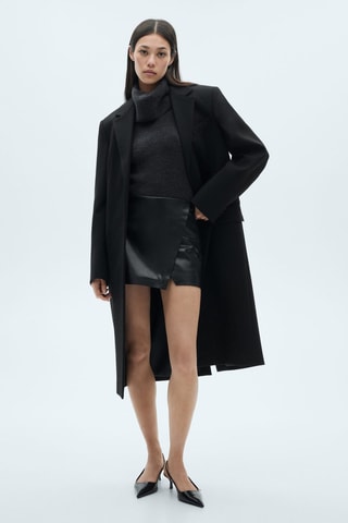 Jupe short simili-cuir - Noir