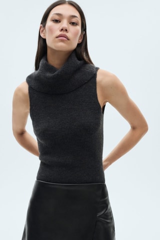 Jupe short simili-cuir - Noir