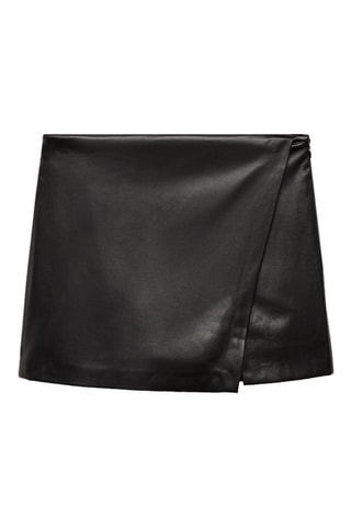 Jupe short simili-cuir - Noir