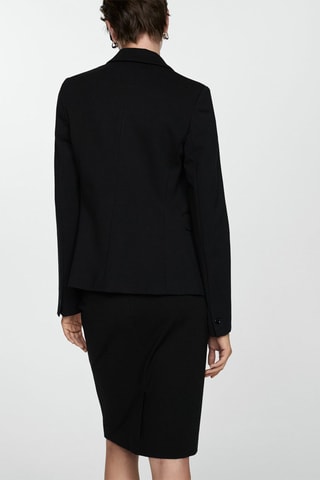 Jupe crayon fendue maille point de Rome - Noir