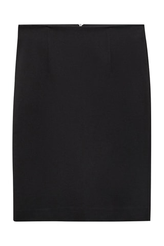 Jupe crayon fendue maille point de Rome - Noir