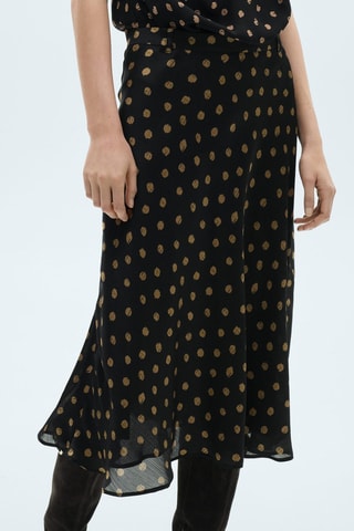 Jupe midi pois - Noir