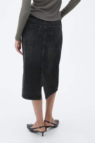 Jupe midi denim - Noir