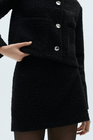 Minijupe tissu bouclette - Noir