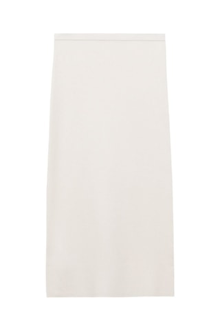 Jupe midi maille fine - Ecru