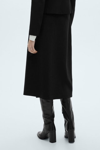 Jupe midi détail boucle - Noir