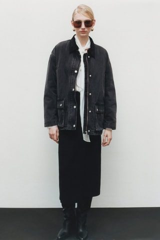 Jupe midi détail boucle - Noir