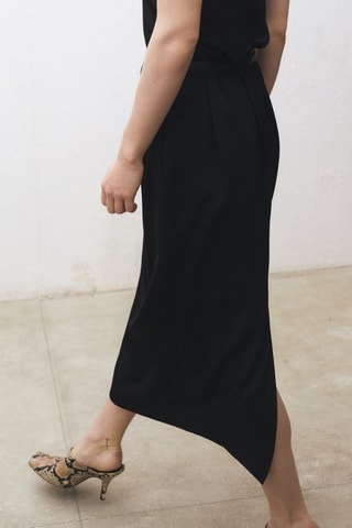 Jupe froncée droite - Noir