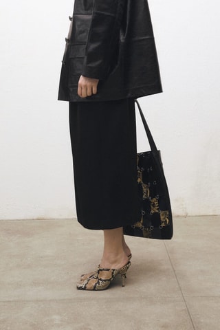 Jupe froncée droite - Noir