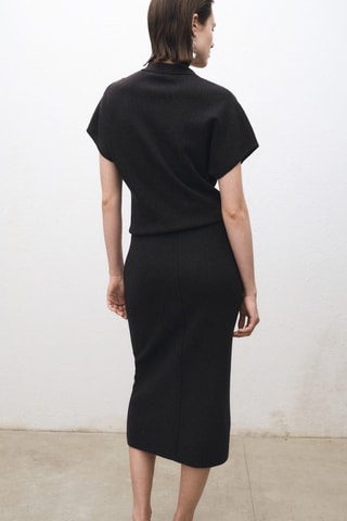 Jupe midi laine mélangée - Anthracite