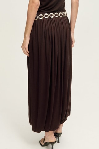 Jupe en laine mélangée avec ourlet bouffant - Chocolat