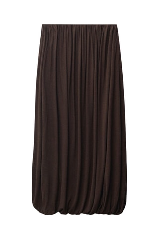 Jupe en laine mélangée avec ourlet bouffant - Chocolat