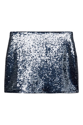 Mini-jupe à paillettes - Bleu nuit