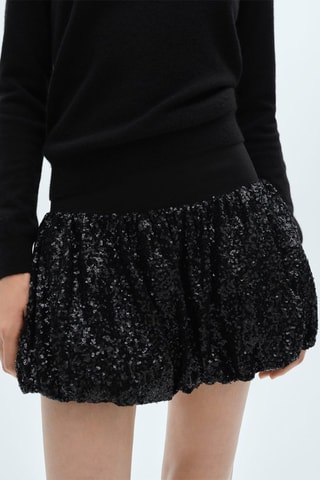 Minijupe boule paillettes - Noir