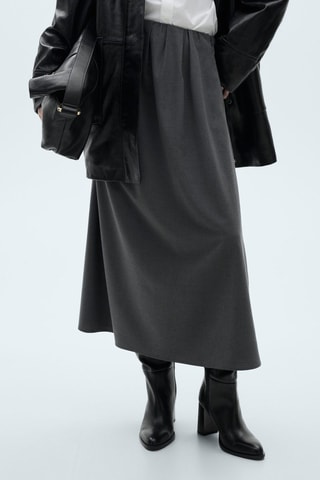 Jupe évasée plissée - Gris