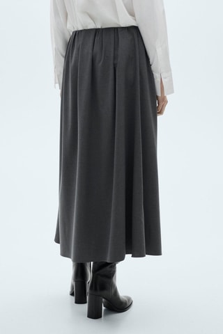 Jupe évasée plissée - Gris