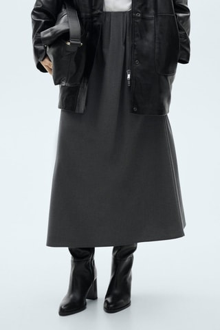 Jupe évasée plissée - Gris