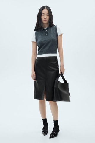 Jupe crayon similicuir - Noir