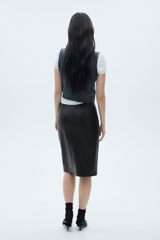 Jupe crayon similicuir - Noir