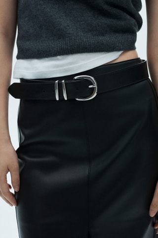 Jupe crayon similicuir - Noir