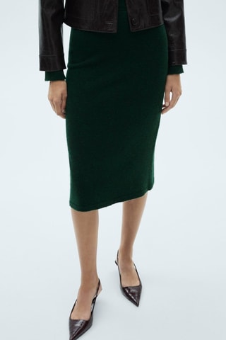 Jupe évasée maille - Vert