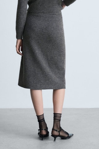 Jupe évasée maille - Gris