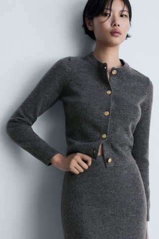 Jupe évasée maille - Gris