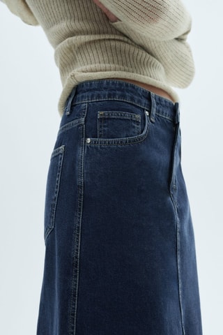 Jupe midi en jean - Bleu