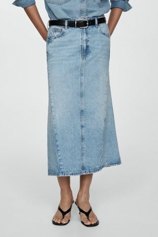 Jupe jean fendue - Bleu
