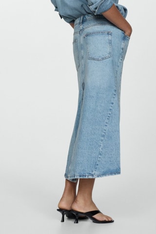 Jupe jean fendue - Bleu