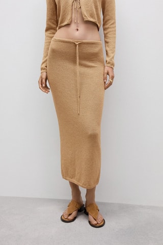 Jupe longue maille - Doré