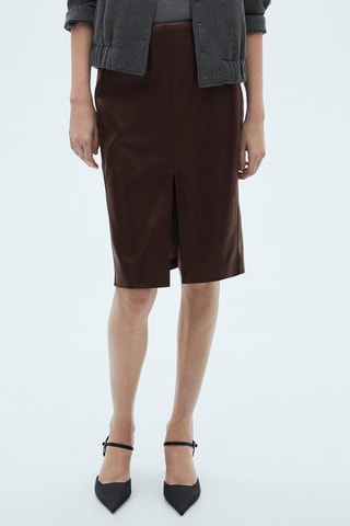 Jupe crayon similicuir - Bordeaux