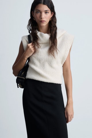 Jupe droite fendue - Noir