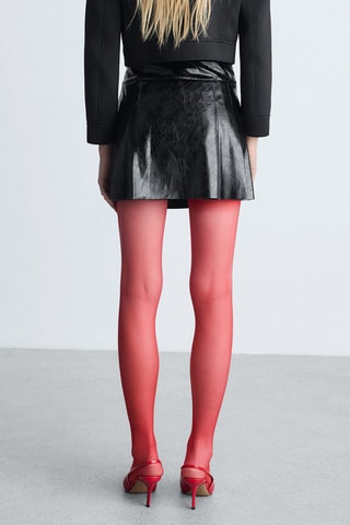 Minijupe plissée similicuir - Noir