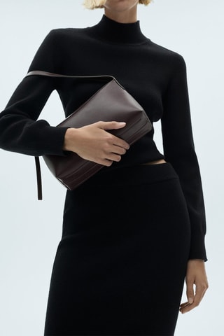 Jupe midi maille - Noir