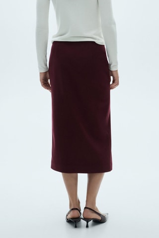 Jupe fendue laine - Bordeaux