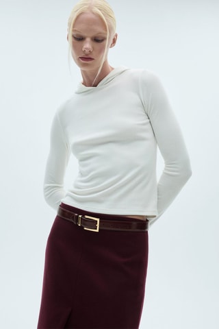 Jupe fendue laine - Bordeaux