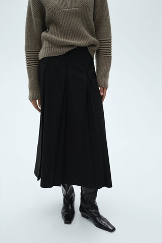 Jupe midi plissée - Noir