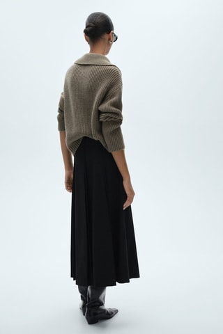 Jupe midi plissée - Noir