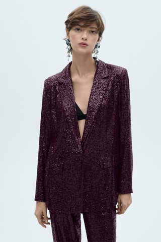 Blazer costume paillettes - Bordeaux
