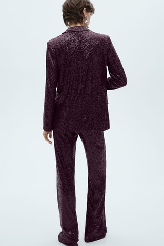 Blazer costume paillettes - Bordeaux