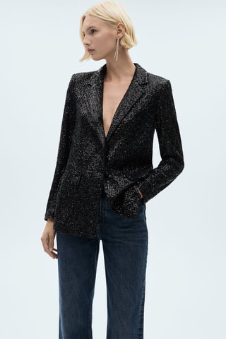 Blazer costume paillettes - Noir